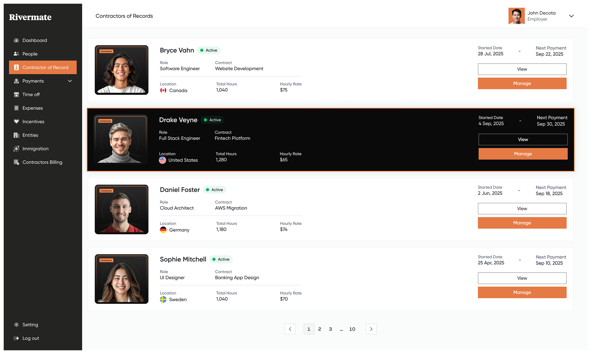 Rivermate dashboard preview